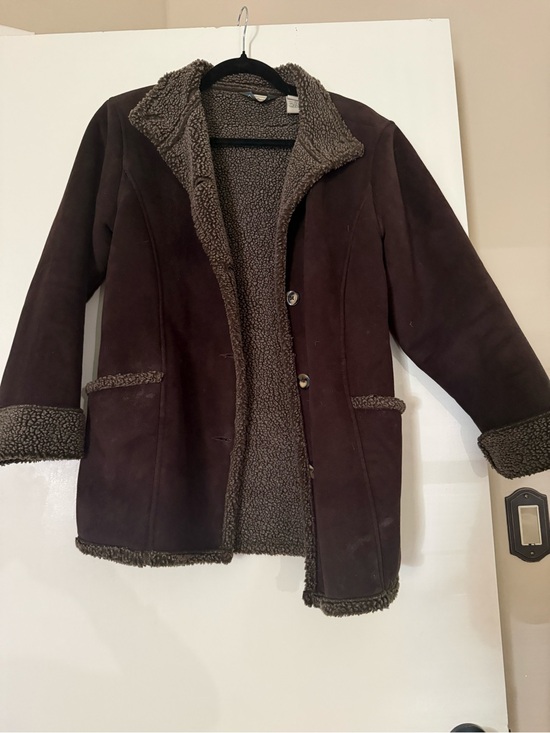 L.L. Bean Jackets & Blazers - L.L. Bean Women's Dark Brown Faux-Shearling Teddy Jacket
